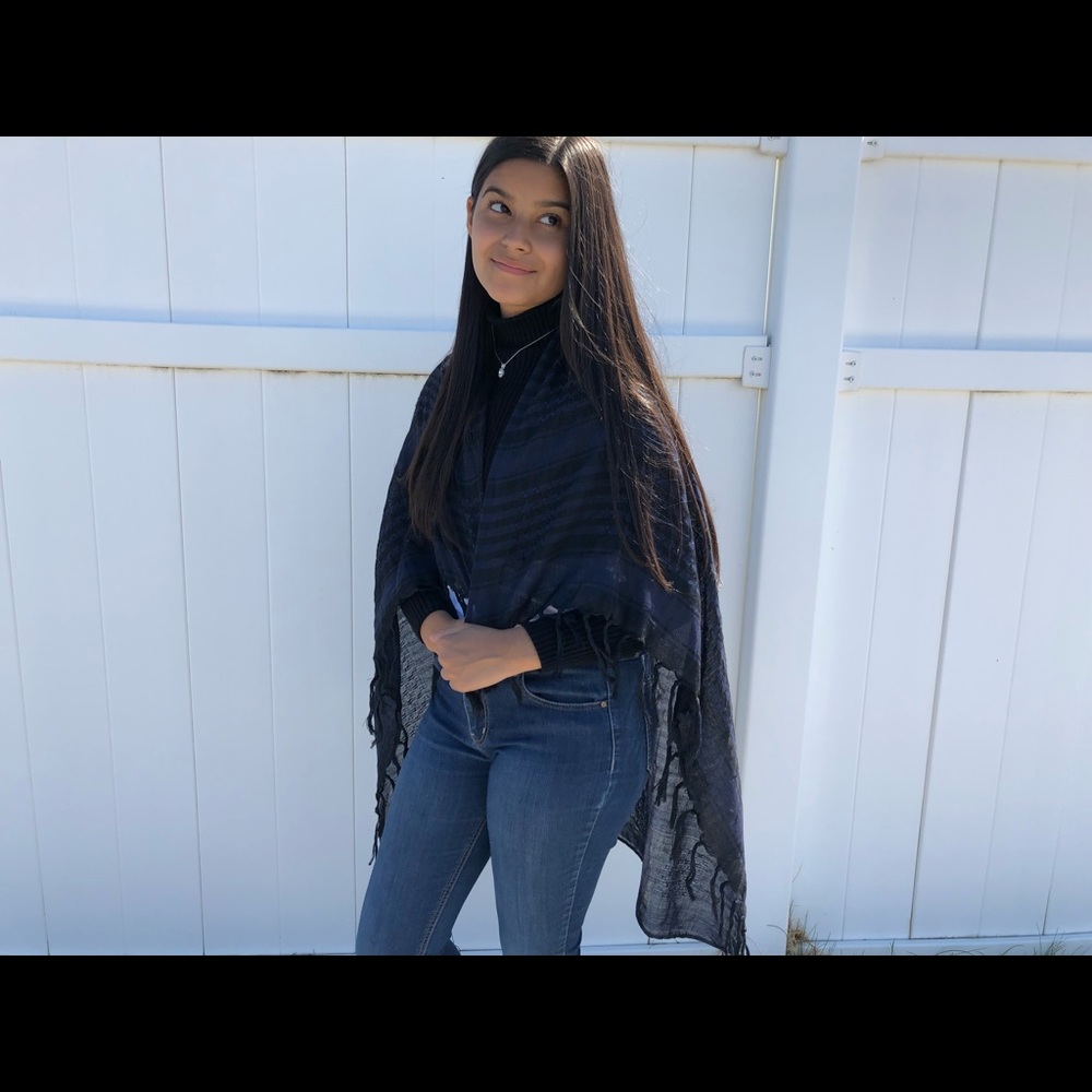 Dark blue and black scarf